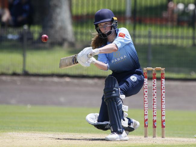 Sarah Bawcombe cracked 11 boundaries for Parramatta. Picture Warren Gannon Photography