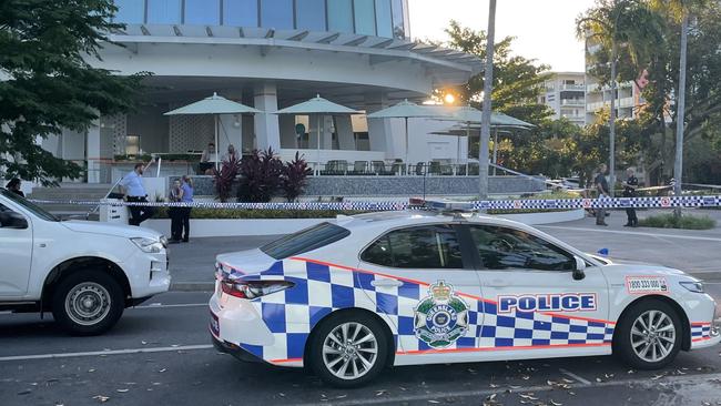 Police have declared a crime scene out the front of Crystalbrook Riley. Picture: Andreas Nicola