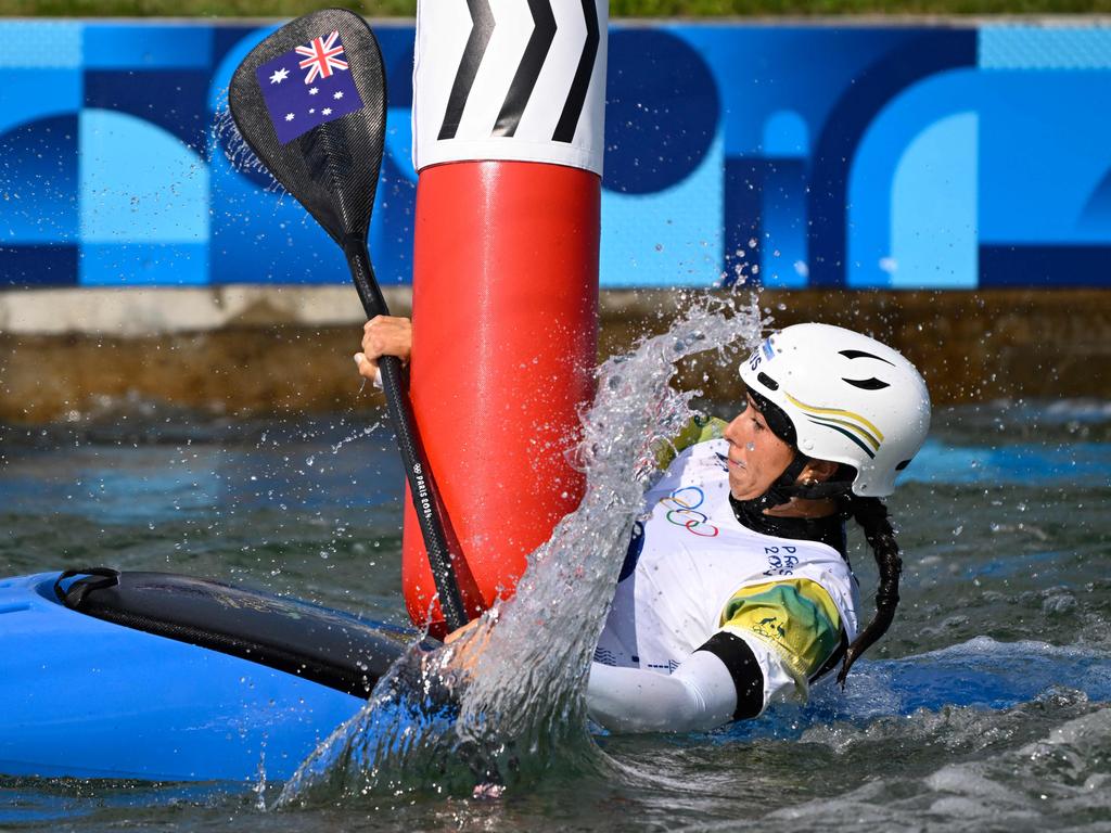 Australia's Noemie Fox navigates her way through the course. Picture: AFP