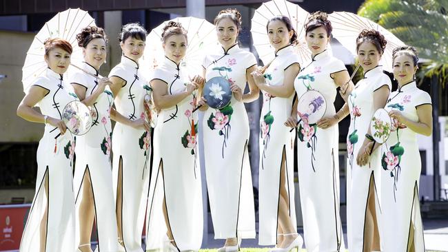 Dancers from Brisbane North Chinese Association. Picture: AAP Image/Richard Walker