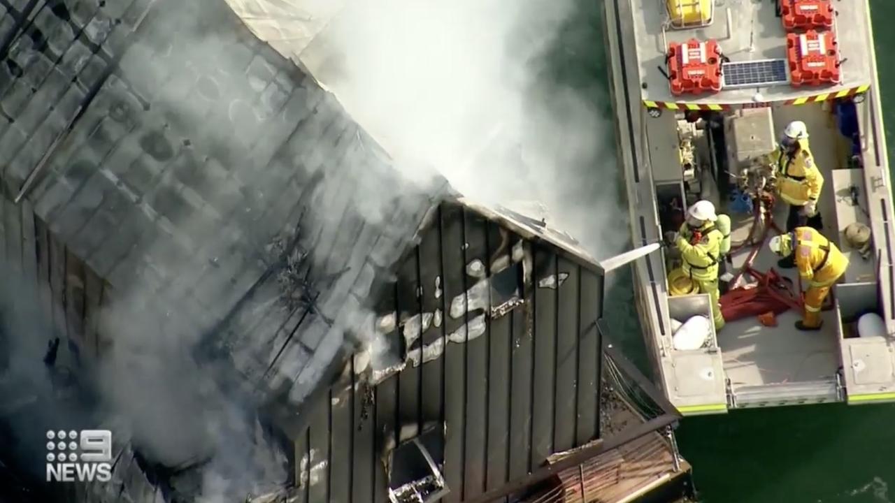 Fire crews battled the blaze. Picture: 9 News