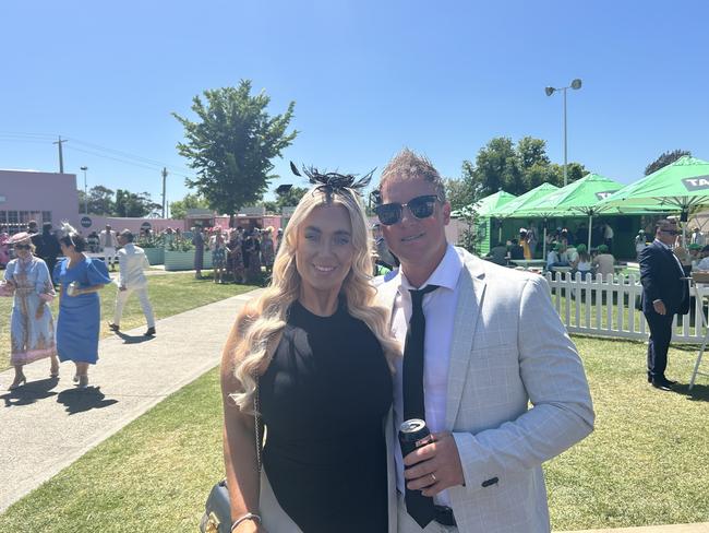 Claudia and Craig enjoying the Melbourne Cup. Picture: Oscar Jaeger