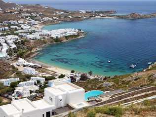 TOP: One of the bays on Mykonos now populated by A-list visitors. Picture: PanosKarapanagiotis