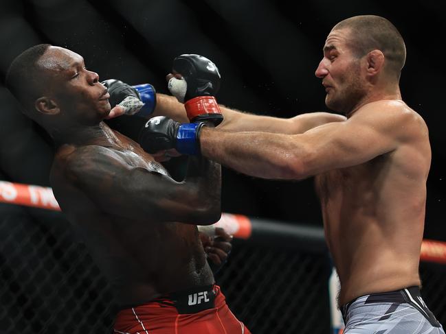 Strickland’s win over Adesanya was one of the biggest upsets in UFC history. Picture: Mark Evans/Getty Images