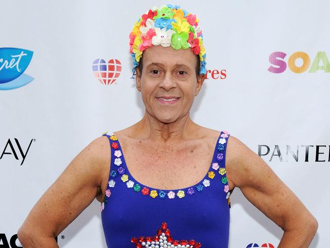 Richard Simmons in 2013 in New York City. He was known for his flamboyant outfits, high-pitched voice and sexually suggestive behaviour. Picture: Ilya S. Savenok/Getty Images