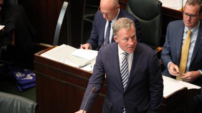 Premier Will Hodgman addresses the Tasmanian House of Assembly.