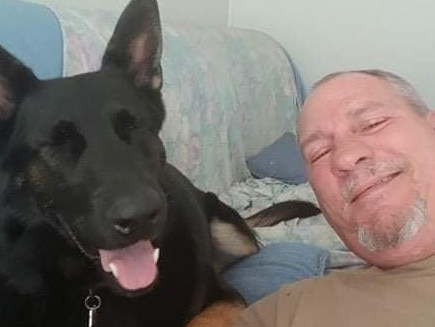 Dakota and veteran mental health advocate, Glenn Marskell. Picture: Dakota the PTSD Assistance Dog/Facebook