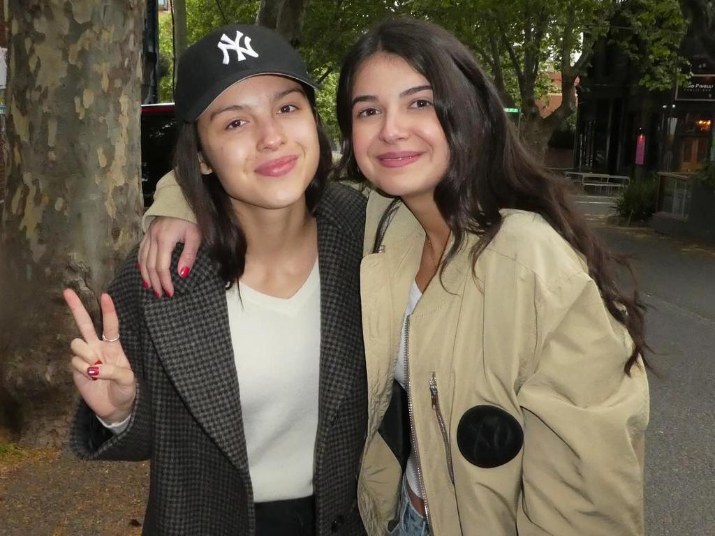 Rodrigo pictured with fan Bianca Camiolo in Collingwood.