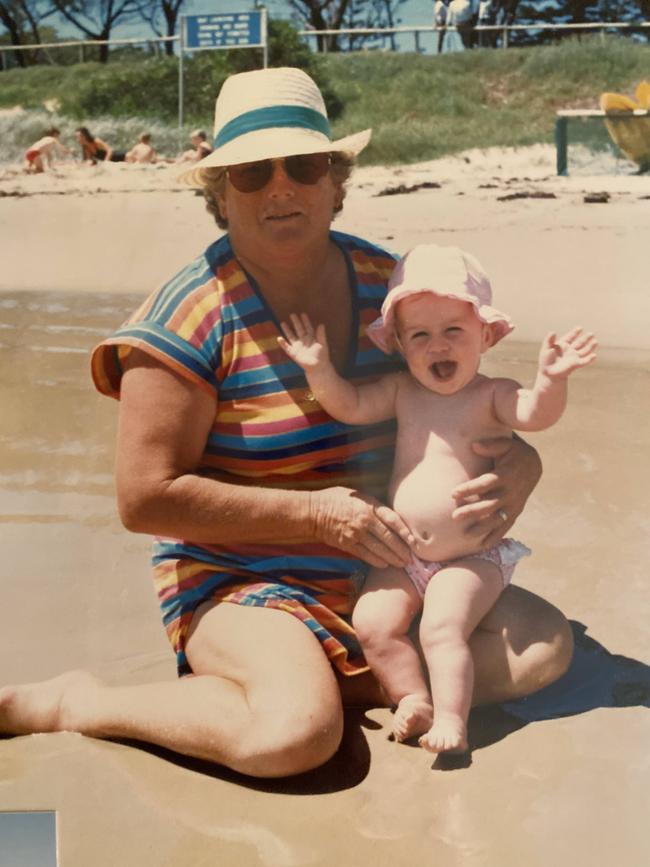 Alexandra Tapp and her grandmother Beverley Tout in 1988.