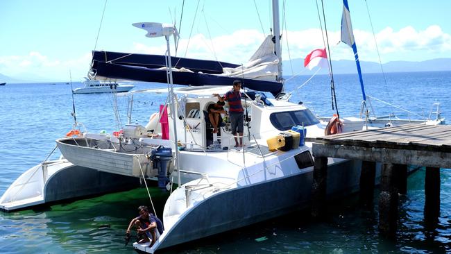 Prominent Darwin business identity Anthony Haritos, 63, has reportedly been charged with minor drug offences in Indonesia after a police search of his catamaran (pictured). PICTURE: Supplied/Facebook