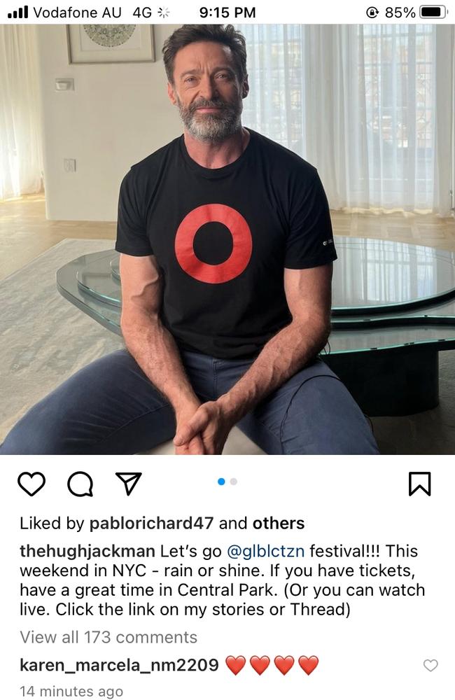 Hugh Jackman has posted on Instagram after the announcement that he and wife Deborra-lee Furness would be separating.