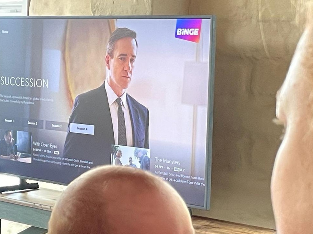 Sarah Snook watched the show’s finale from her Melbourne home with family including her baby daughter. Picture: Instagram