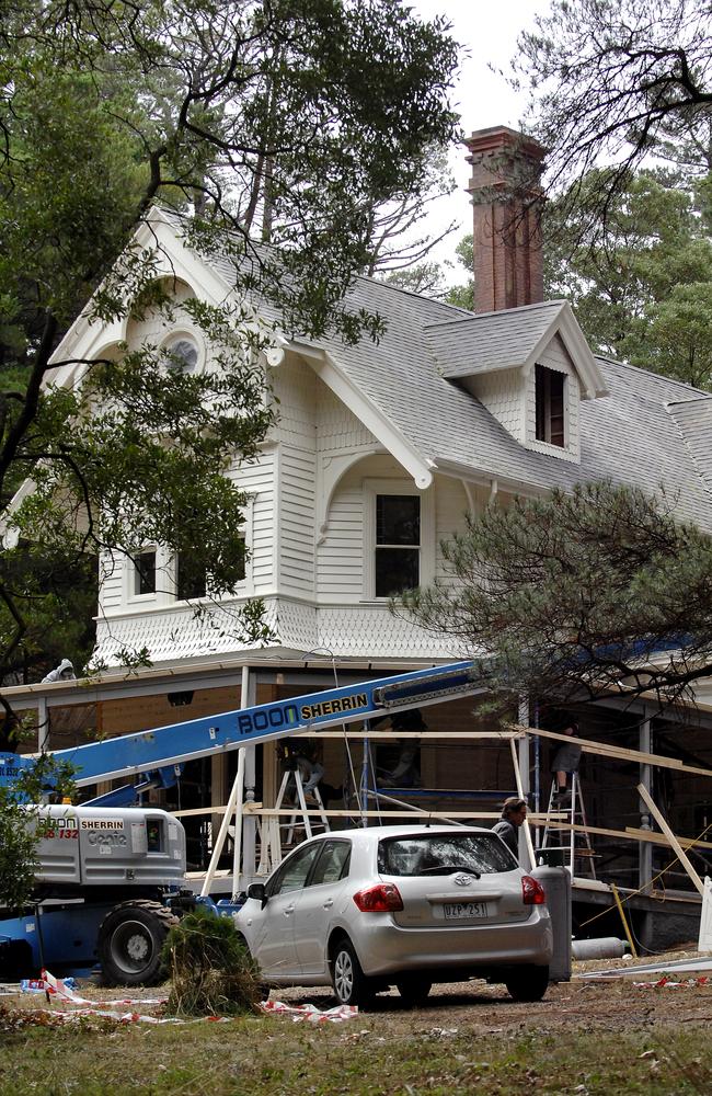 Nicolas Cage Movie Set. House at 877 Mount Macedon Rd in Mount Macedon, while under construction for a movie being filmed.