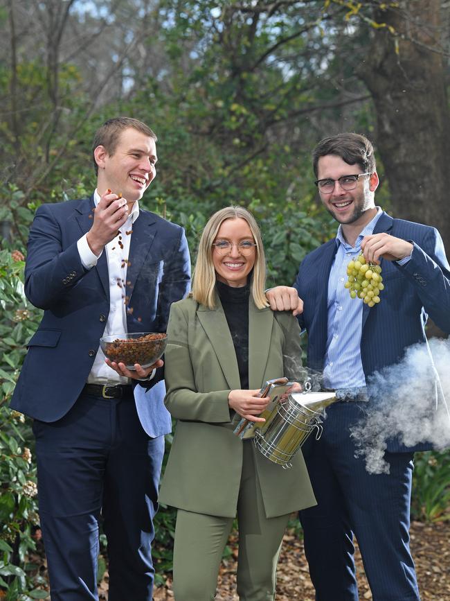 Jessica Gricks, James Moriarty and Nicholas Parletta. Picture: Tom Huntley