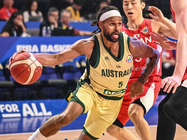 Patty Mills is under no illusion as to the challenge the Boomers face. Picture: AFP