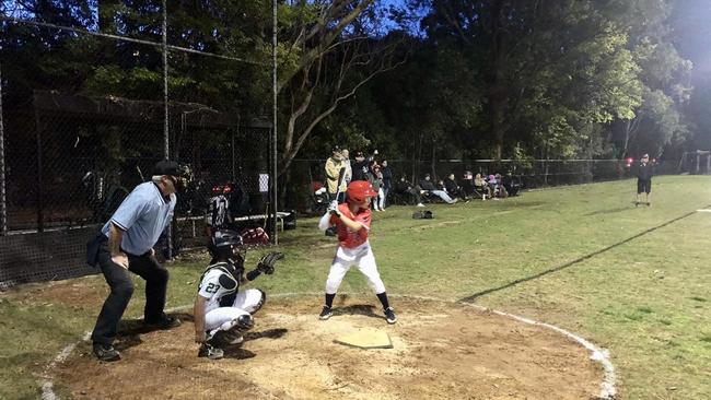 Baseball players pictured at the reserve.