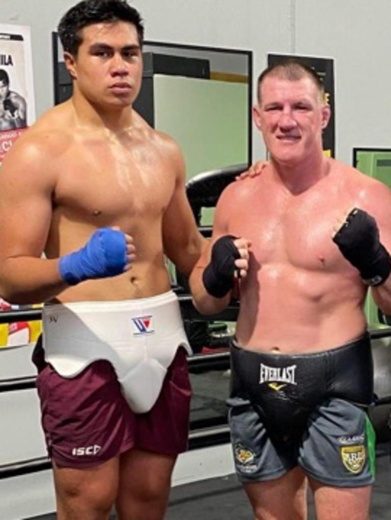 Xavier Va’a with former NRL star and boxer Paul Gallen.