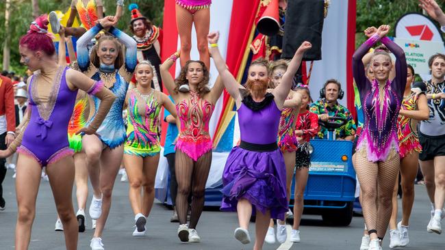 The Moomba parade is an explosion of colour. Picture: Jay Town