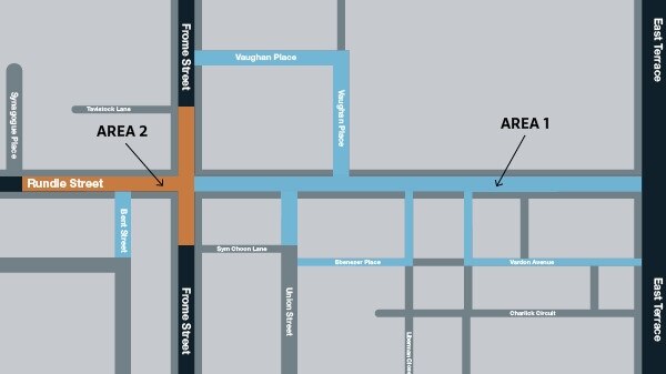 Fringe road closure map. Picture: Adelaide Economic Development