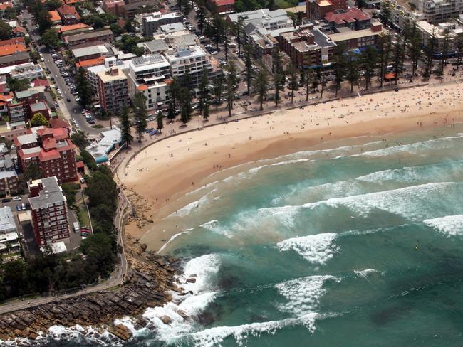 Aerials of Sydney's Northern Beaches. Manly Beach. Photo: Bob Barker.