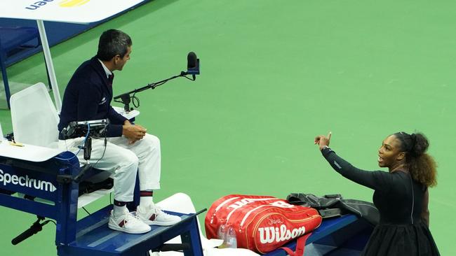 Serena Williams argues with chair umpire Carlos Ramos during the 2018 US Open Women's Final. Pictuure: Kena Betancur / AFP