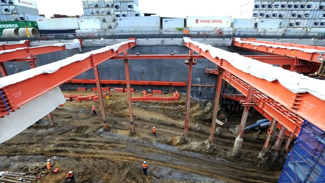 A West Gate Tunnel construction site. Picture: Andrew Henshaw