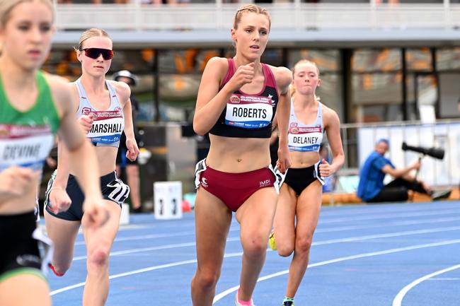 Milla Roberts. Australian All Schools track and field championships in Brisbane. Saturday December 7, 2024. Picture John Gass