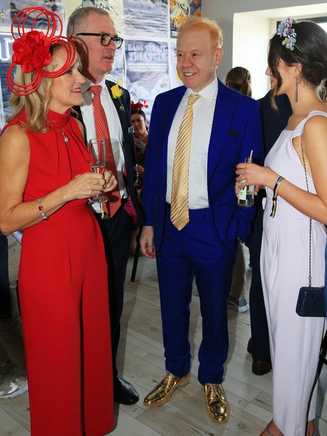 Visy chairman Anthony Pratt with Lion CEO Stuart Irvine in the Furphy marquee. Picture: Aaron Francis