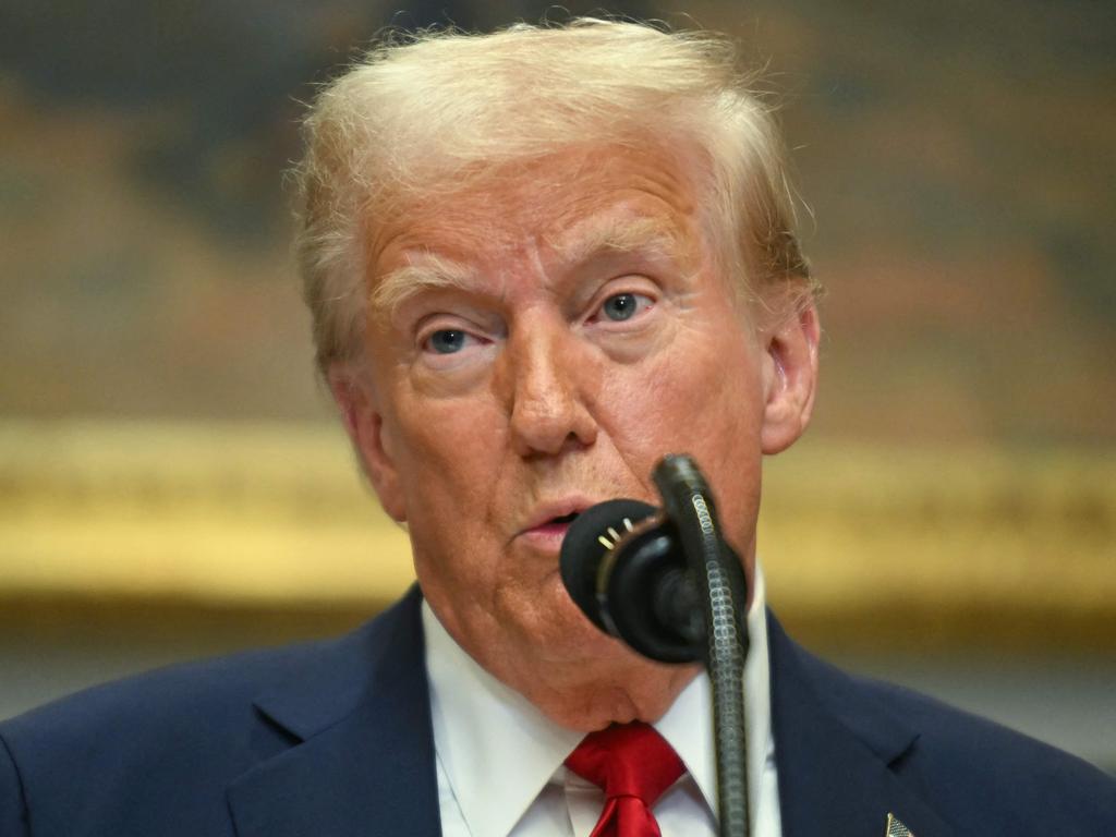 US President Donald Trump speaks in the Roosevelt Room the day after his inauguration. Picture: AFP