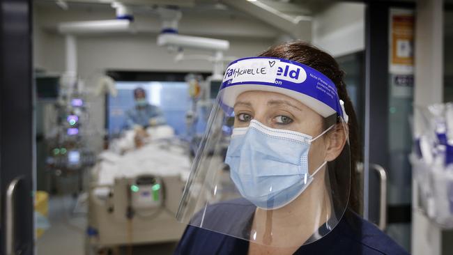 ICU Unit Manager Michelle Spence ready to take on critical COVID patients. Picture: David Caird