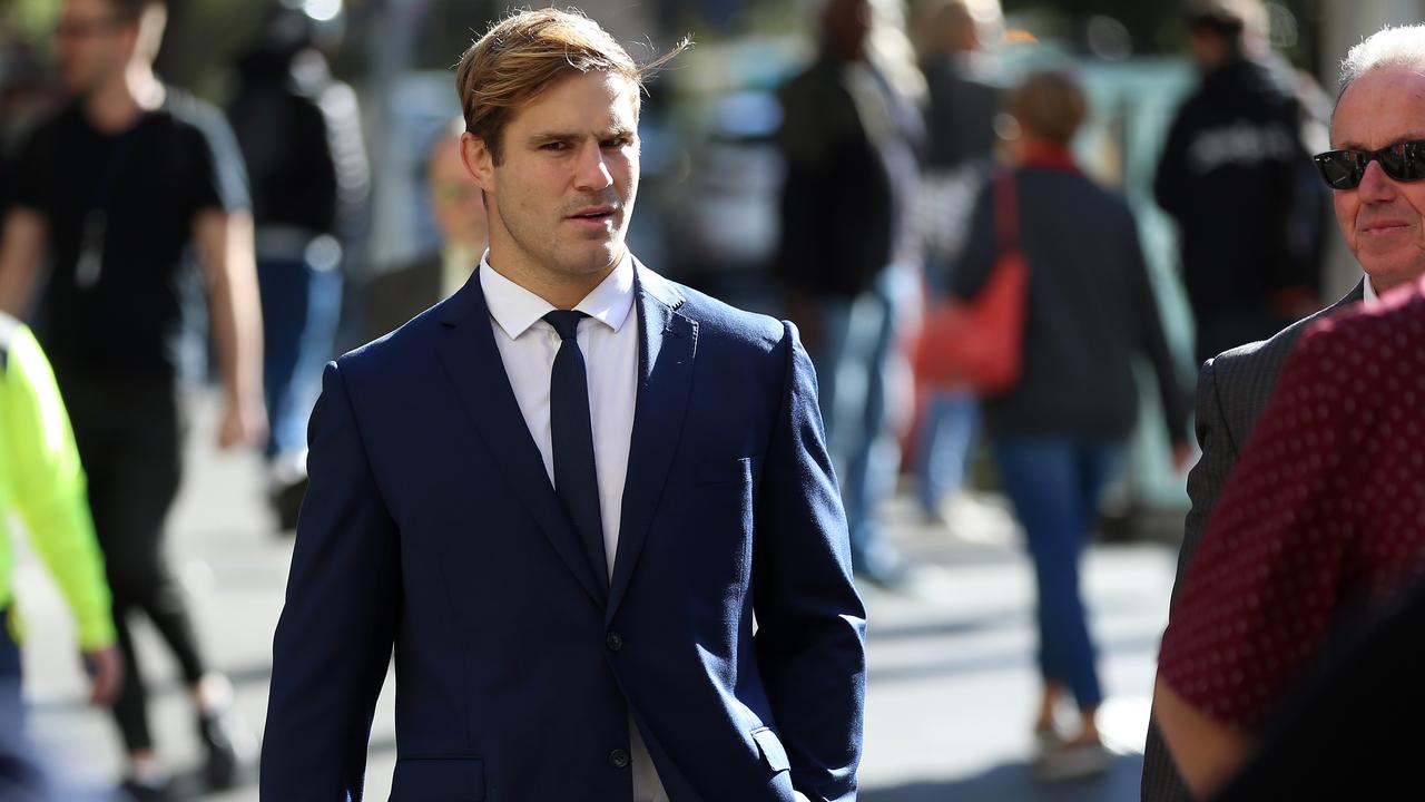 Rugby league star Jack de Belin’s rape trial has continued on Wednesday. Picture: NCA NewsWire / Christian Gilles