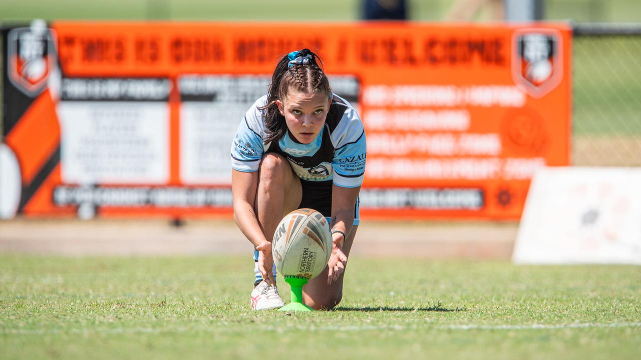 Ayesha Kay as the Northern Sharks take on Litchfield Bears in the 2023 NRL NT semi final. Picture: Pema Tamang Pakhrin