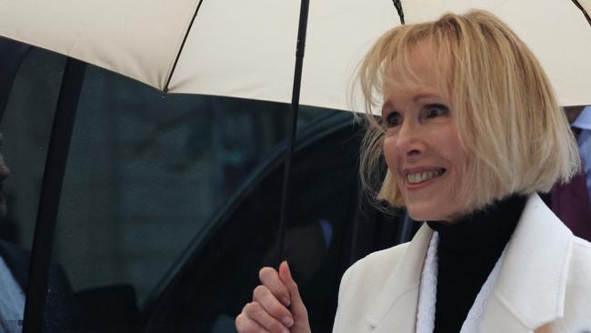 E. Jean Carroll arrives at Manhattan federal court in New York on January 26 for her defamation suit against Donald Trump. Picture: Getty Images/AFP