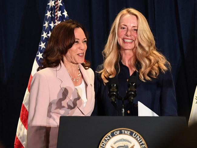 Kamala Harris and Laurene Powell Jobs, widow of the Apple founder Steve Jobs and one of the world’s wealthiest women, have been friends for many years PATRICK T. FALLON/AFP VIA GETTY IMAGES