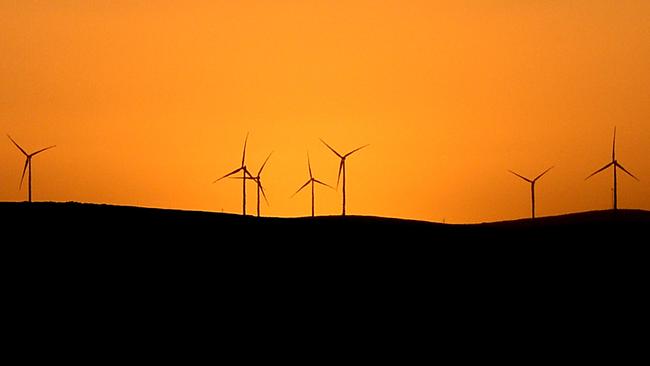 A wind farm near Jamestown, South Australia. Picture: Bernard Humphreys