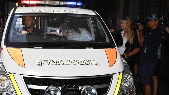 Steven Albee left court in the front seat of an ambulance.