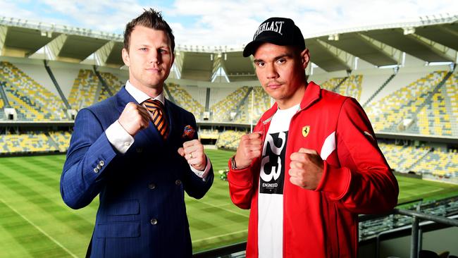 Jeff Horn and Tim Tszyu will clash at Queensland Country Bank Stadium on August 26. Picture: Alix Sweeney