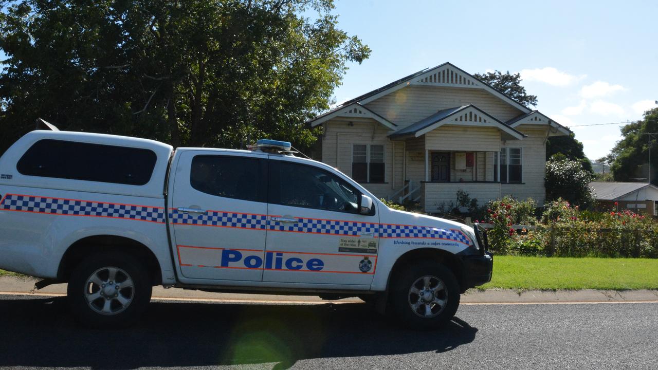 Police outside the Toowoomba family home of Joel Cauchi on Sunday. Picture: Toowoomba Chronicle