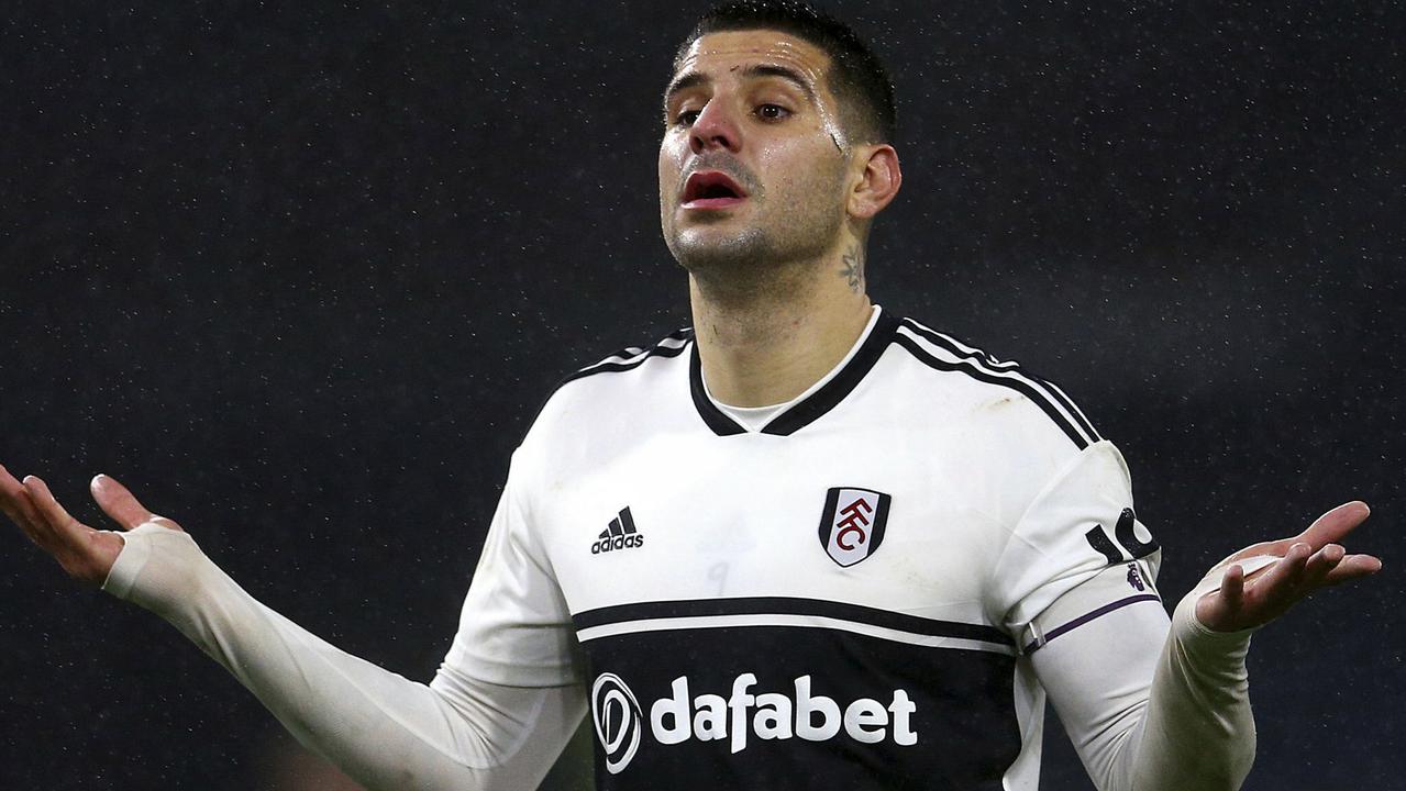 Fulham's Aleksandar Mitrovic reacts after the final whistle