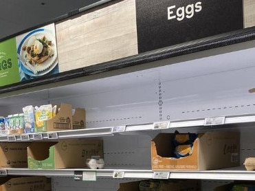 A Woolworths supermarket at Taylors Lake, Victoria, stripped of eggs. Picture: Supplied