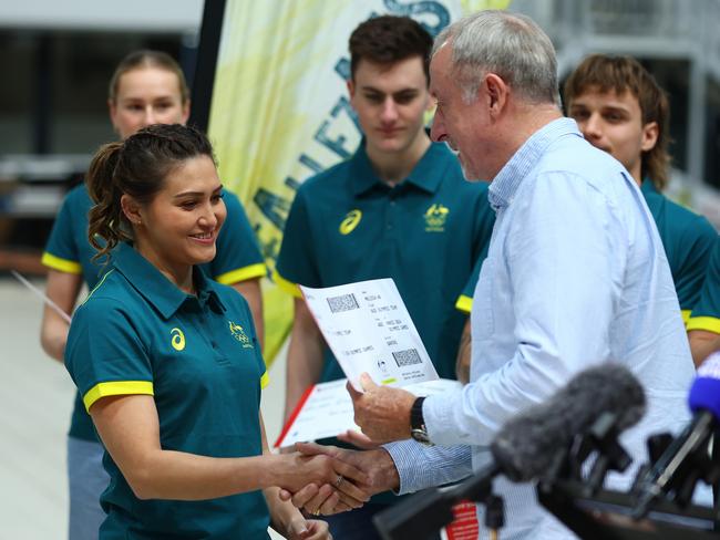 Melissa Wu gets her ticket to Paris. Picture: Chris Hyde/Getty Images