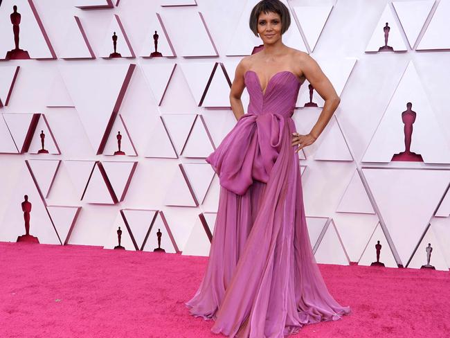 Purple reign Halle Berry in D&amp;G. Picture: AFP