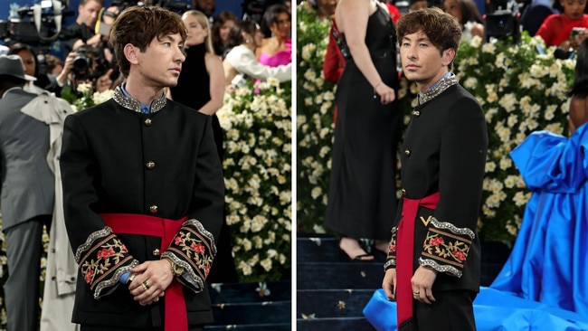 Barry Keoghan wore a floral adorned black suit, paired with a red scarf. This year the ‘Saltburn’ actor attended the gala solo, after splitting from his ex Sabrina Carpenter following cheating rumours. Picture: Getty