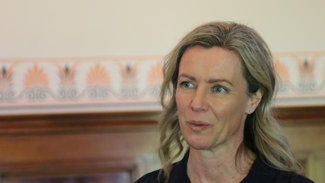 Colony47 CEO Dianne Underwood speaks to the media at Parliament House in Hobart on Thursday, September 29, 2022..