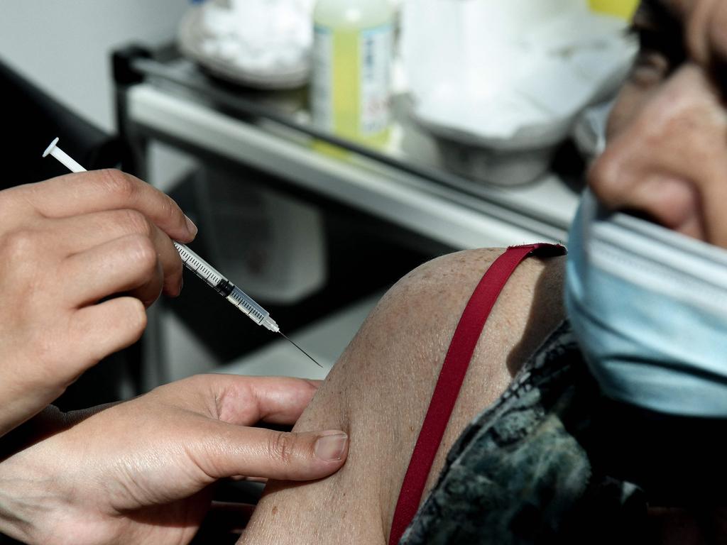 A person receives a dose of the vaccine in Paris. Picture: AFP