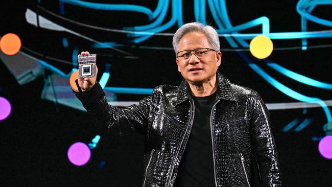 Nvidia’s Jensen Huang wants to play a key role in the AI-backed industrial revolution. Picture: AFP