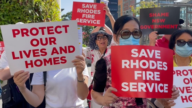 Rhodes Fire Station protest