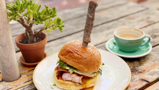 The brekky burger at Pipi at Middleton. Picture: Dianne Mattsson