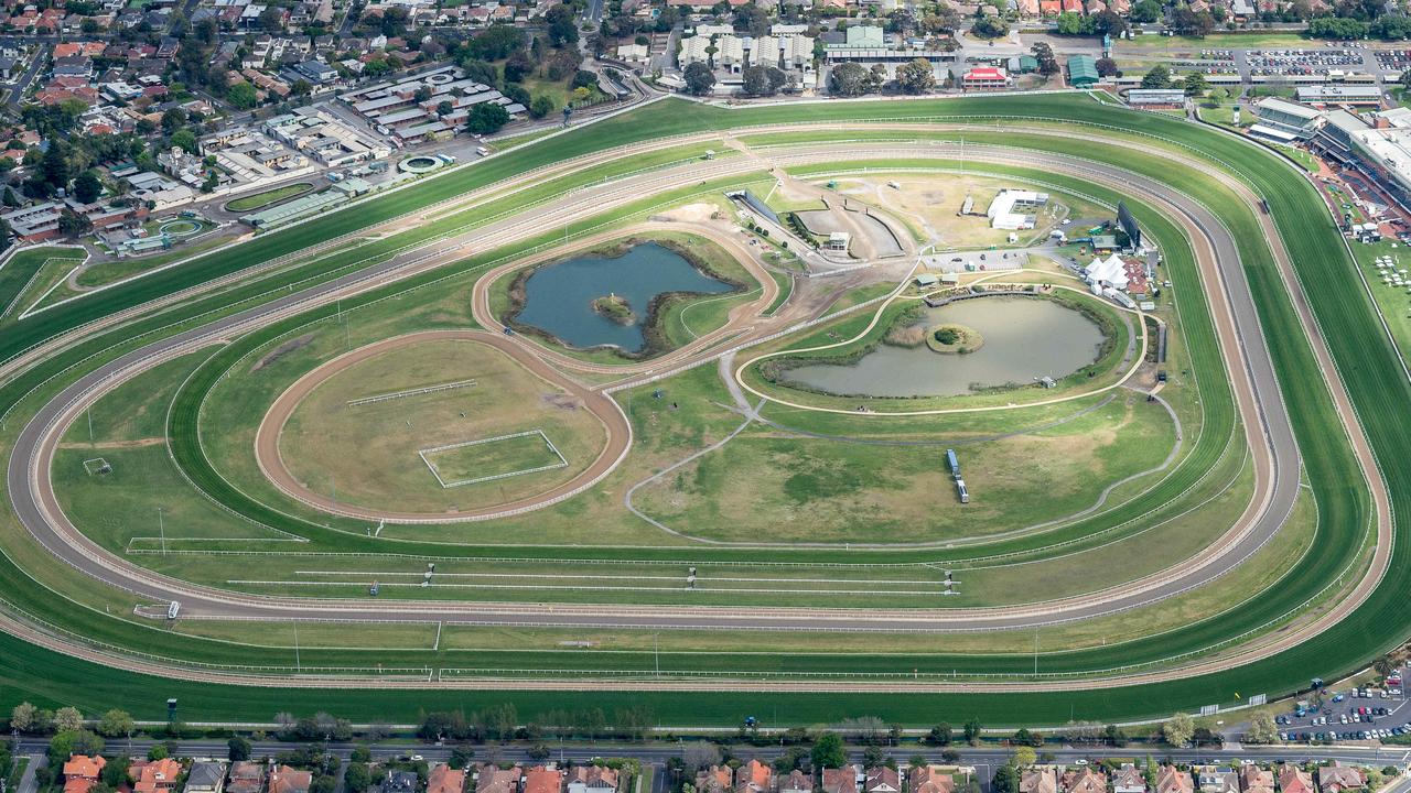 An aerial shot of the Caulfield Racecourse which has attracted interest from the Demons.