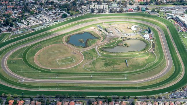 An aerial shot of the Caulfield Racecourse which has attracted interest from the Demons.